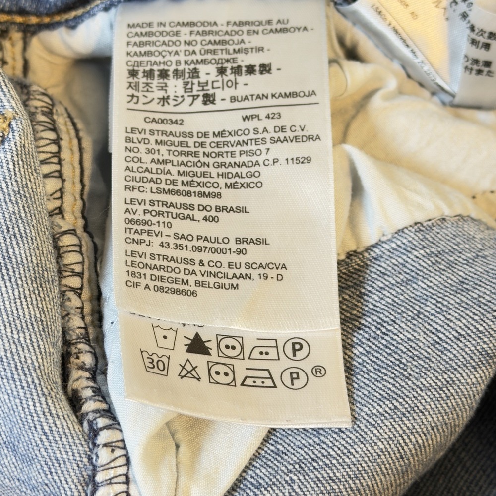 Levi's 724 High Rise Straight Crop Women's Jeans Blue Distressed Denim Size 28 - Picture 13 of 13